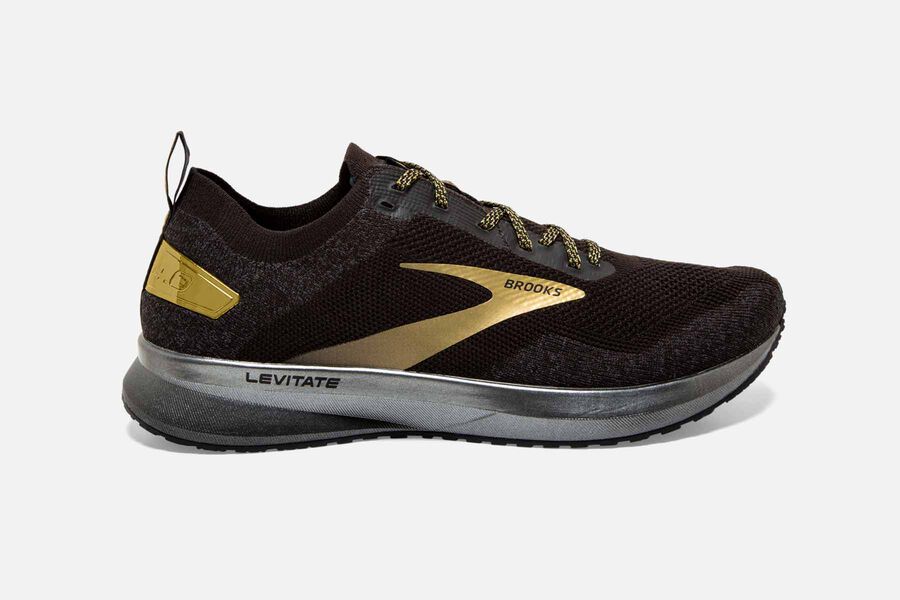 Brooks Levitate 4 Road Running Shoes Mens - Black/Gold - IVGPN-7268